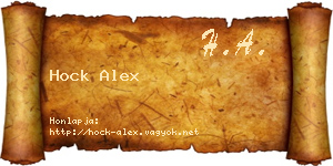 Hock Alex névjegykártya